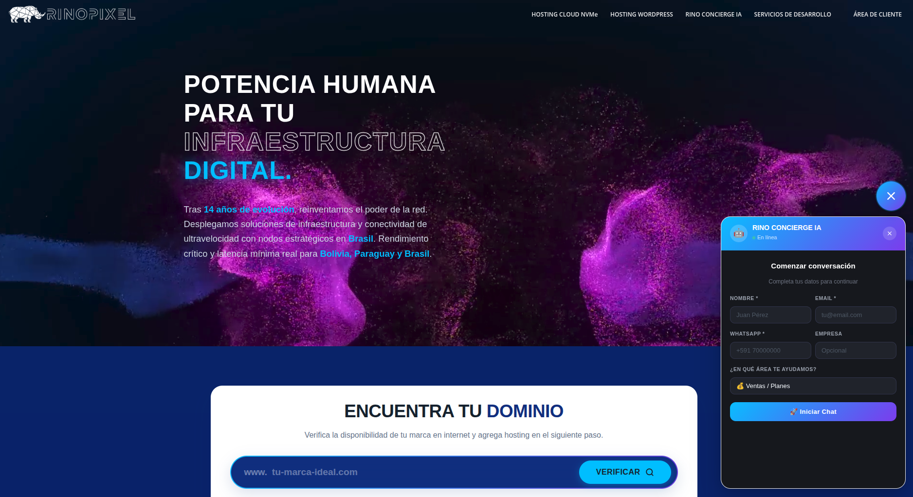 Panel de Rino Concierge IA